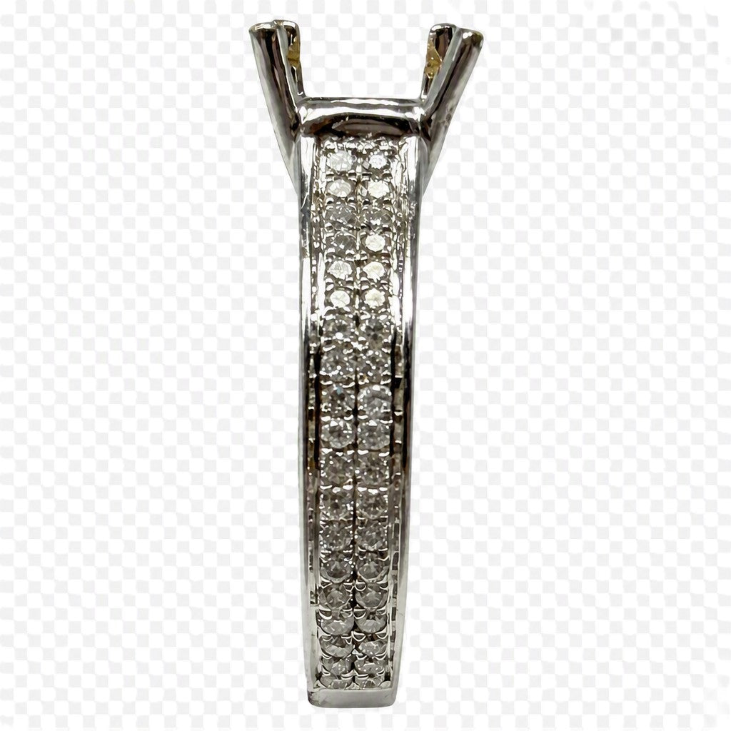 18K White Gold Semi Mount Engagement Ring with .37ctw Round Brilliant Diamonds