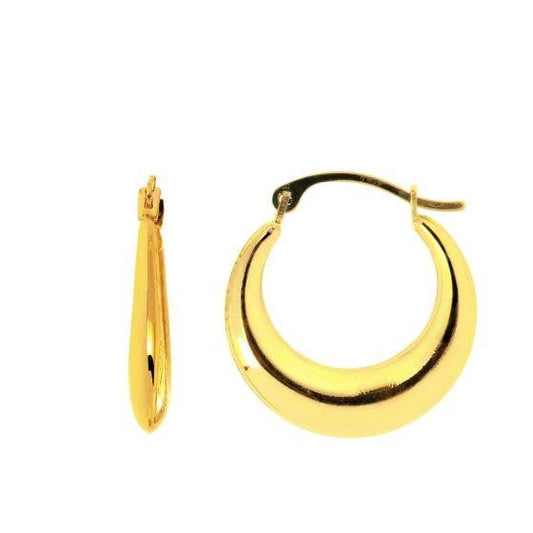 14K Gold Polished Round Graduated Back to Back Hoop Earring - Warwick Jewelers