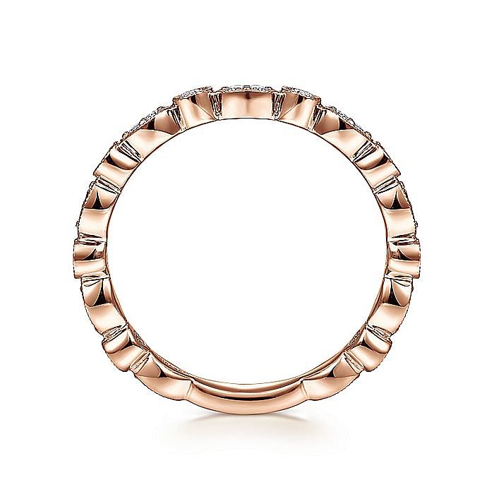 14K Rose Gold Marquise and Round Station Diamond Ring - Warwick Jewelers