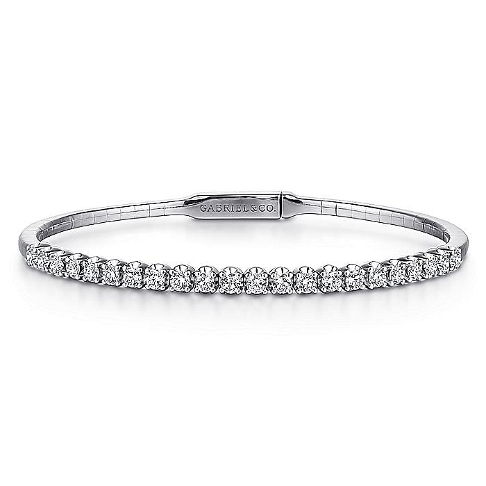 14K White Gold Diamond Bangle - Warwick Jewelers