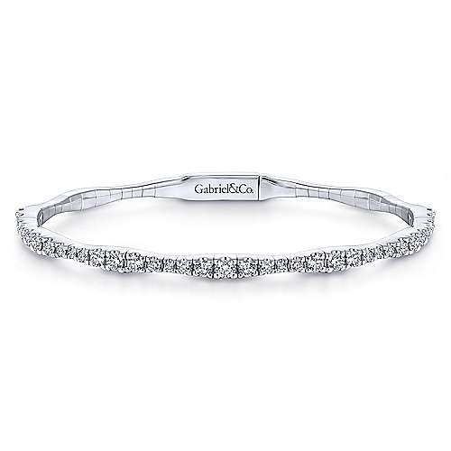 14K White Gold Diamond Bangle - Warwick Jewelers