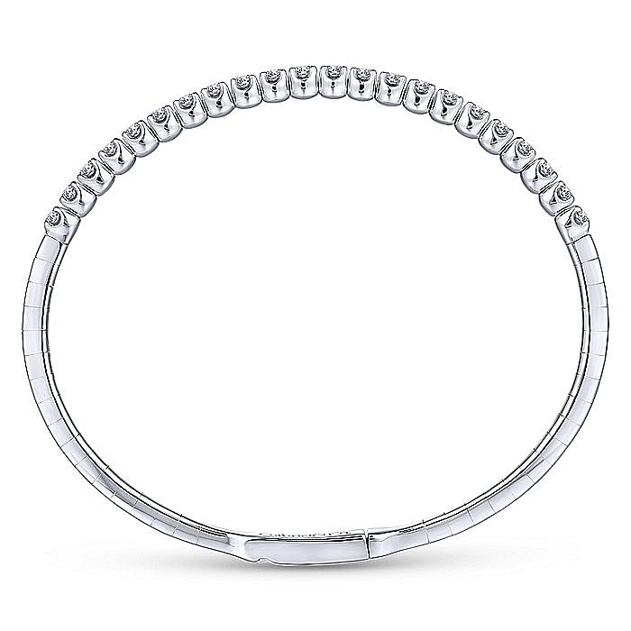 14K White Gold Diamond Bangle - Warwick Jewelers