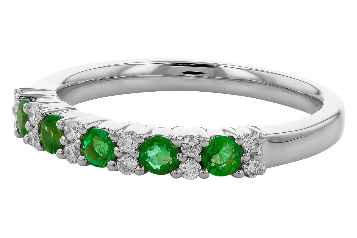 14K White Gold Emerald and Diamond Ring - Warwick Jewelers
