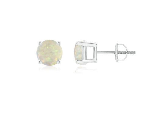 14K White Gold Opal Studs - Warwick Jewelers