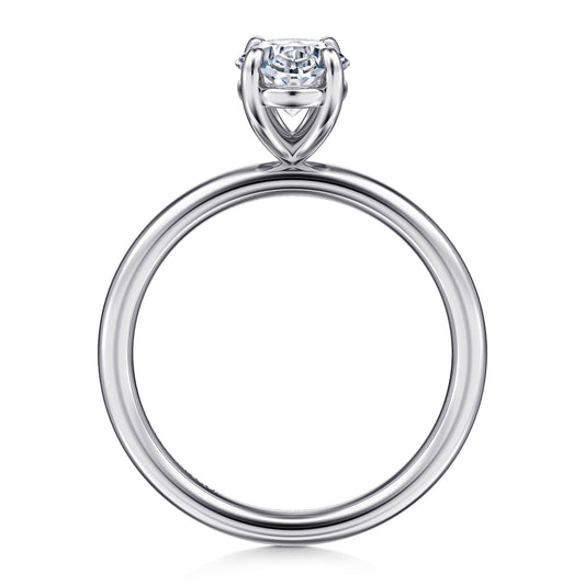 14k White Gold Oval Solitaire Engagement Ring - Warwick Jewelers