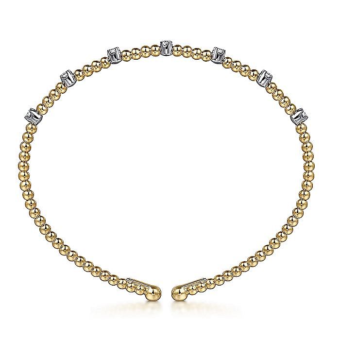 14K White-Yellow Gold Bujukan Diamond Stations Bangle - Warwick Jewelers