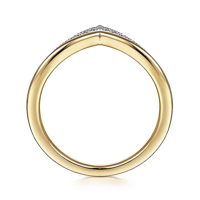 14K White-Yellow Gold Diamond Chevron Ring - Warwick Jewelers
