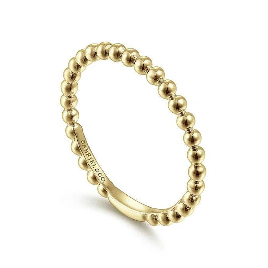 14K Yellow Gold Bujukan Beaded Stackable Ring - Warwick Jewelers