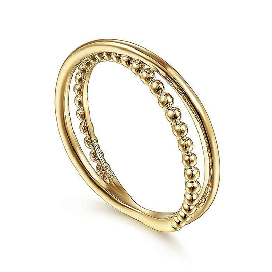 14K Yellow Gold Bujukan Criss Cross Ring - Warwick Jewelers