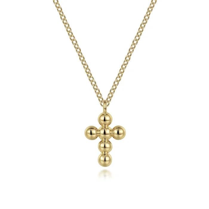 14K Yellow Gold Bujukan Cross Pendant Necklace - Warwick Jewelers
