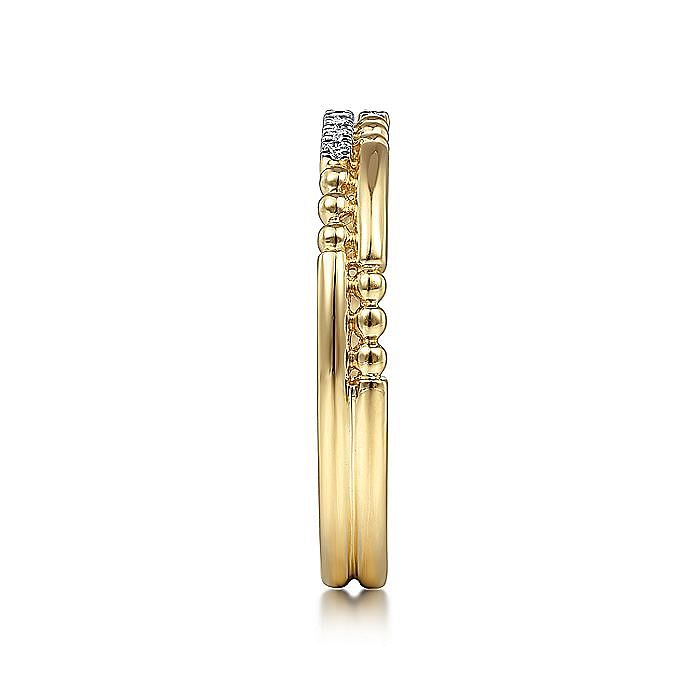 14K Yellow Gold Bujukan Diamond Stackable Ring - Warwick Jewelers