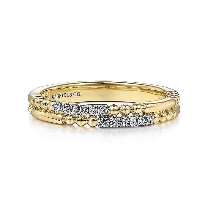14K Yellow Gold Bujukan Diamond Stackable Ring - Warwick Jewelers