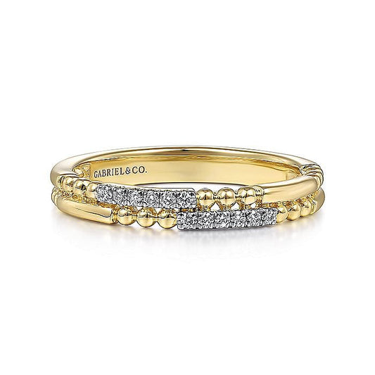 14K Yellow Gold Bujukan Diamond Stackable Ring - Warwick Jewelers