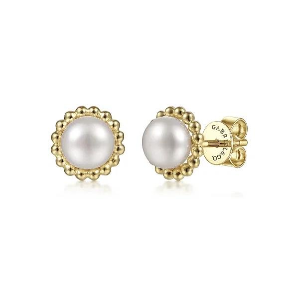 14K Yellow Gold Bujukan Pearl Stud Earrings - Warwick Jewelers