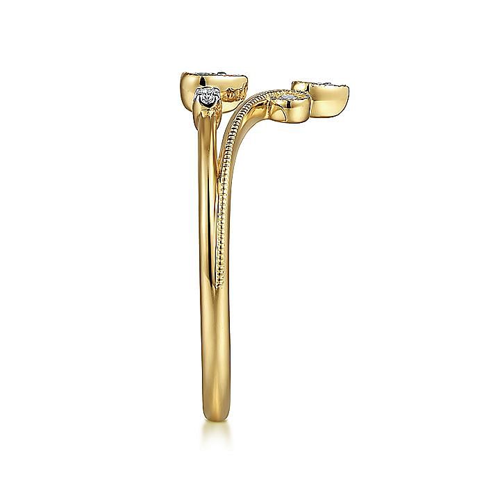 14K Yellow Gold Diamond Chevron Ring - Warwick Jewelers