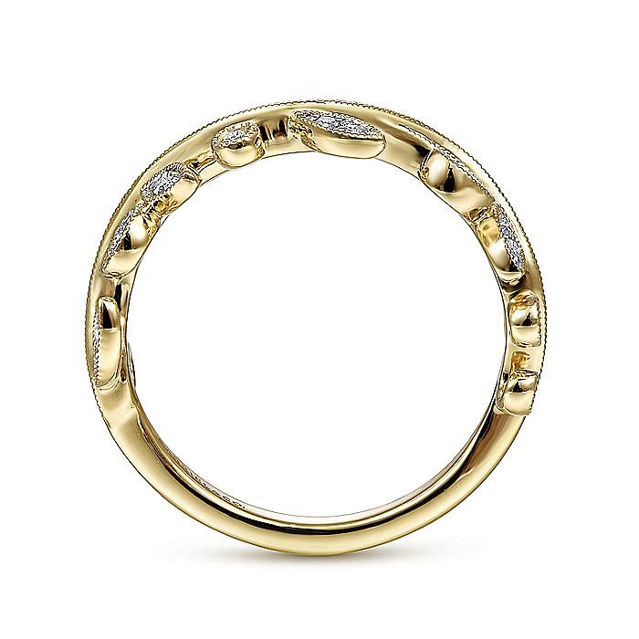 14K Yellow Gold Diamond Floral Ring - Warwick Jewelers