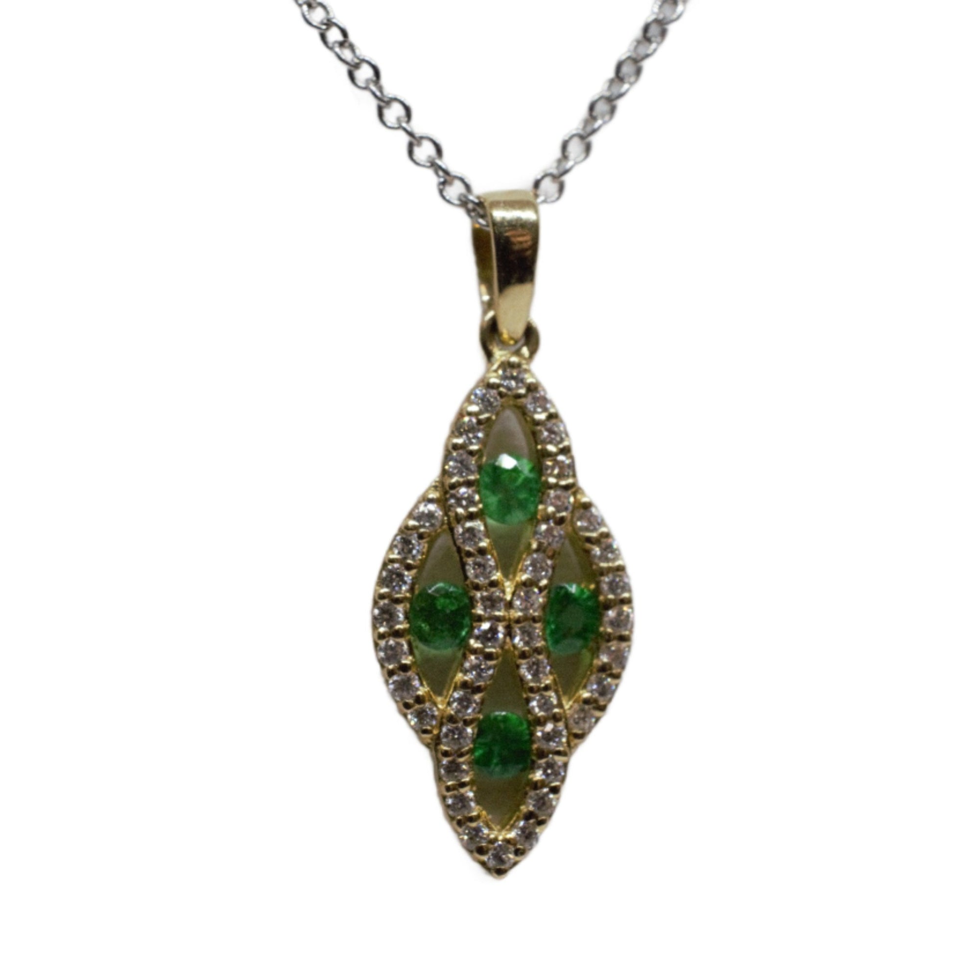 14k Yellow Gold Emerald Pendant - Warwick Jewelers