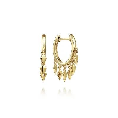 14K Yellow Gold Huggie Earrings with Spike Drops – Warwick Jewelers