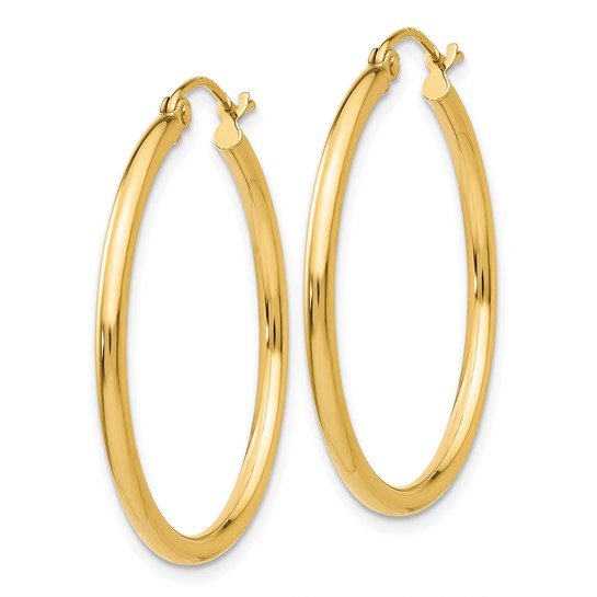 14K Yellow Gold Lightweight Tube Hoop Earrings - Warwick Jewelers