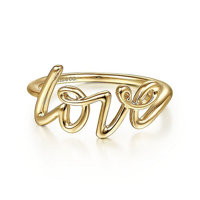14K Yellow Gold Love Ring - Warwick Jewelers