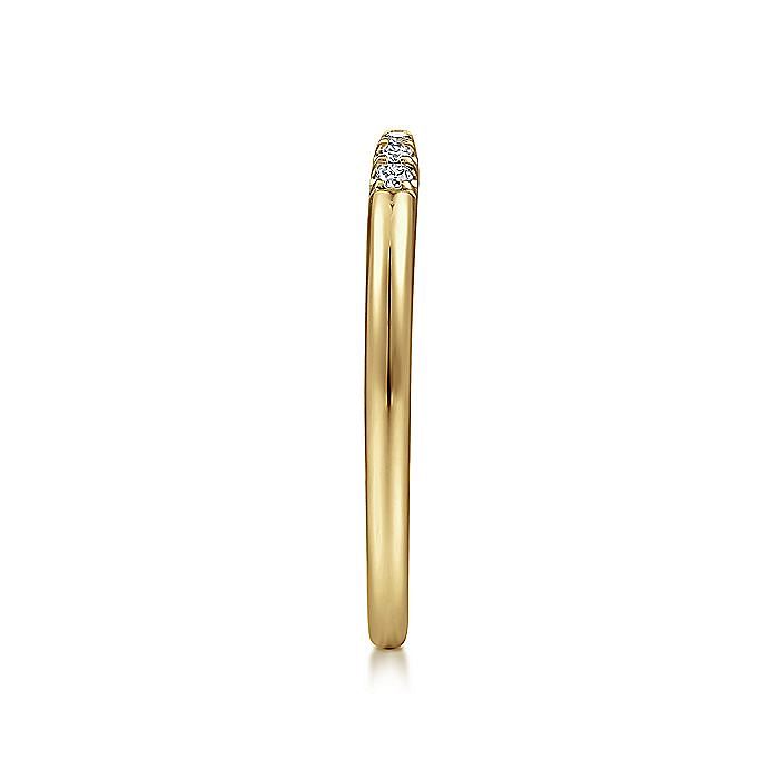 14K Yellow Gold Open Diamond Tipped Stackable Ring - Warwick Jewelers