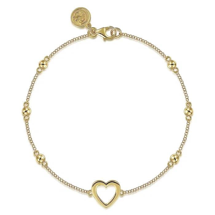 14K Yellow Gold Open Heart Bujukan Chain Bracelet - Warwick Jewelers
