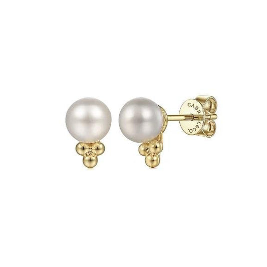 14K Yellow Gold Pearl Bujukan Stud Earrings - Warwick Jewelers