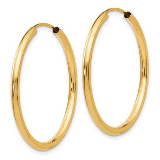 14k Yellow Gold Round Endless Hoop Earrings - Warwick Jewelers