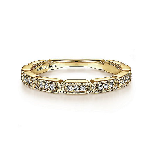 14K Yellow Gold Segmented Diamond Stackable Ring - Warwick Jewelers