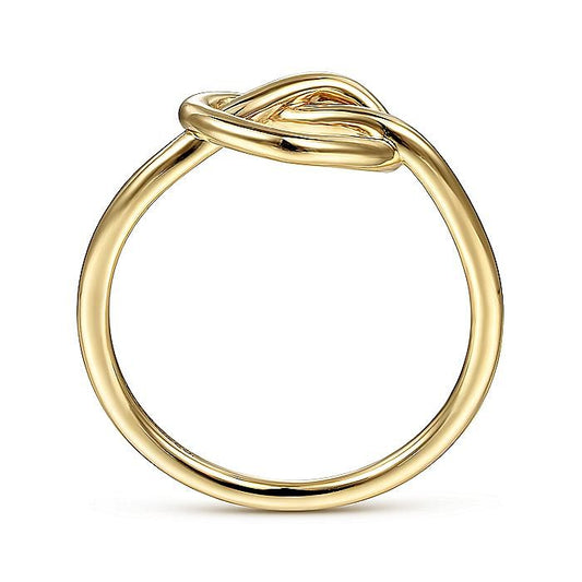 14K Yellow Gold Twisted Heart Pretzel Ring - Warwick Jewelers