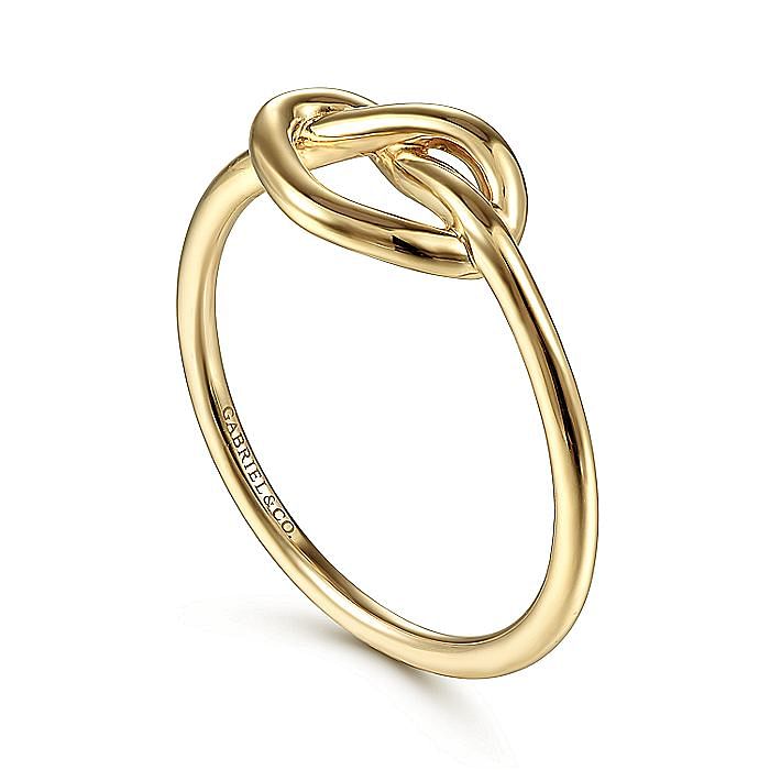 14K Yellow Gold Twisted Heart Pretzel Ring - Warwick Jewelers