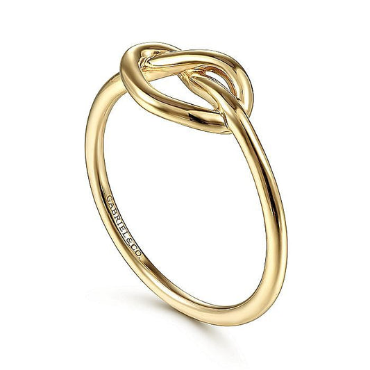 14K Yellow Gold Twisted Heart Pretzel Ring - Warwick Jewelers