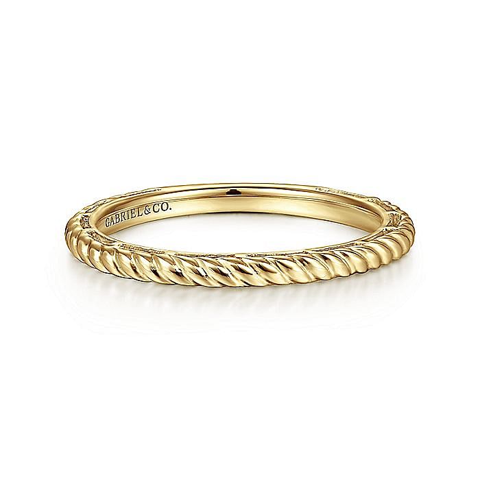 14K Yellow Gold Twisted Rope Stackable Ring - Warwick Jewelers