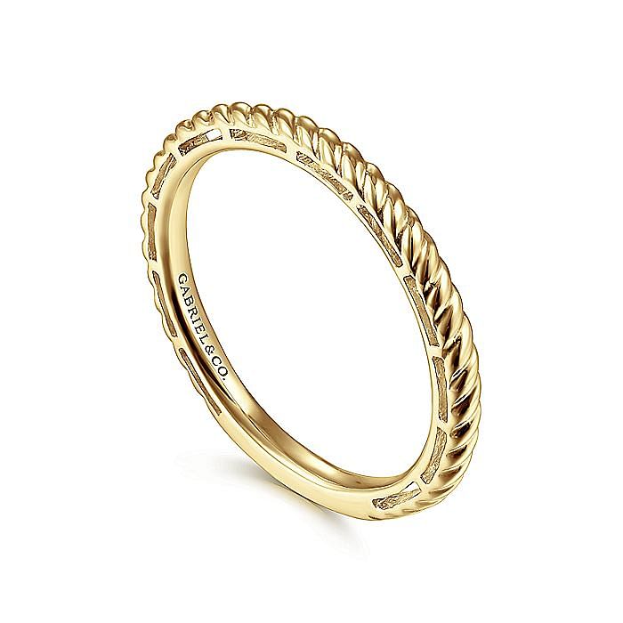 14K Yellow Gold Twisted Rope Stackable Ring – Warwick Jewelers