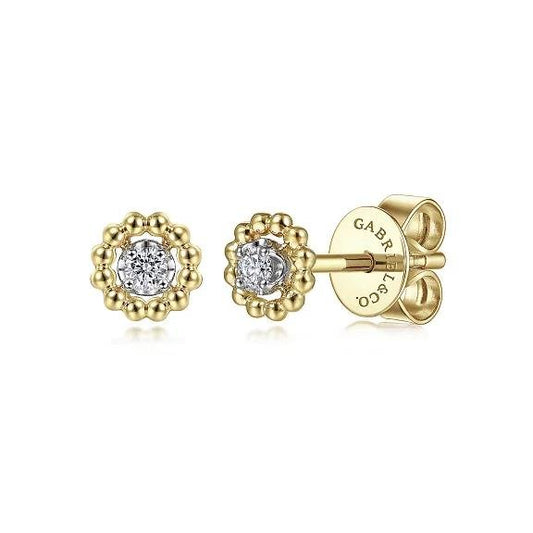 14K Yellow-White Gold Bujukan Diamond Stud Earrings - Warwick Jewelers