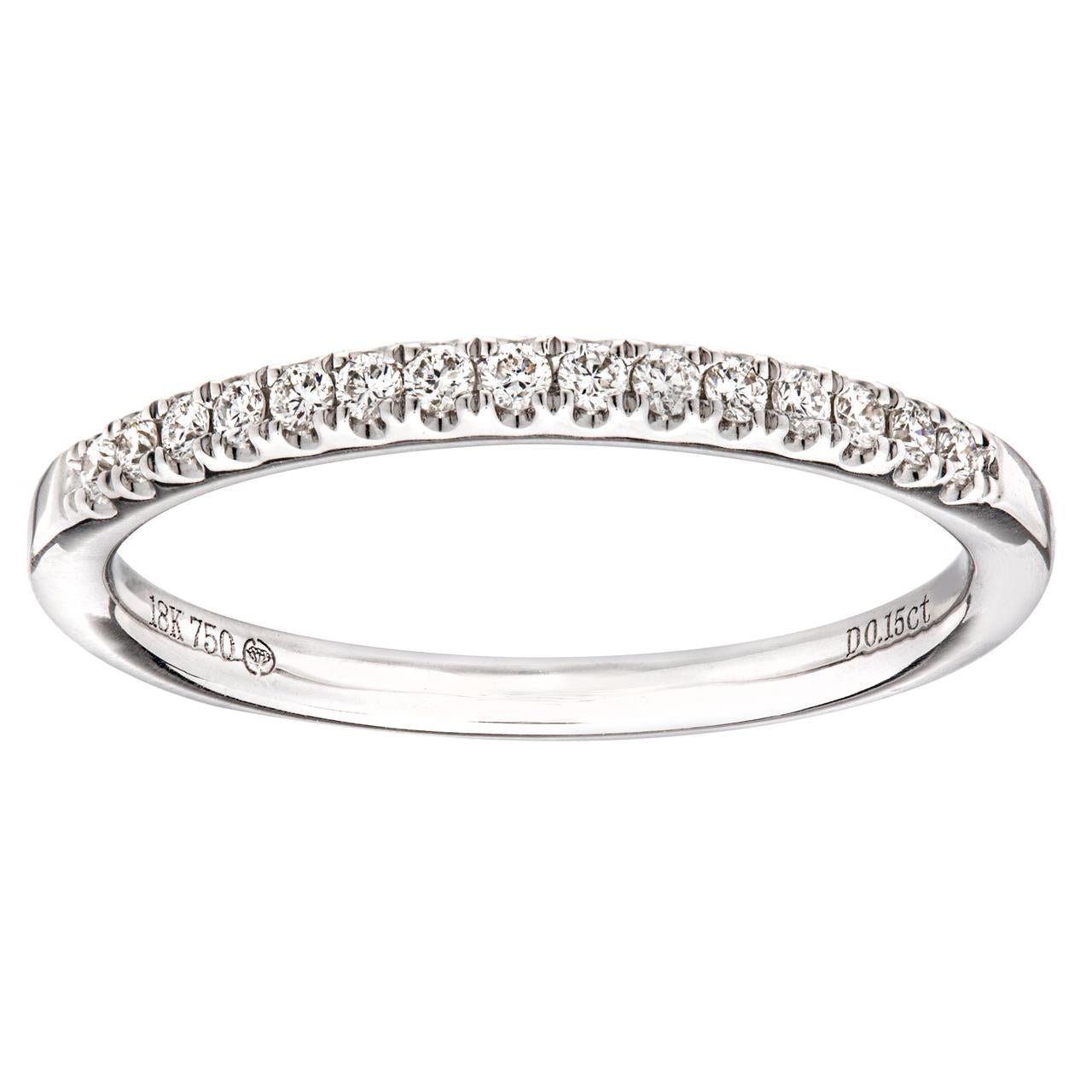 18K White Gold Anniversary Wedding Band - Warwick Jewelers