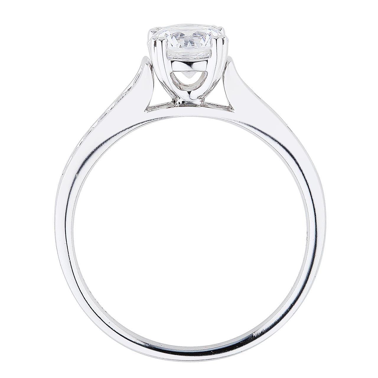 18k White Gold Channel Set Engagement Ring - Warwick Jewelers