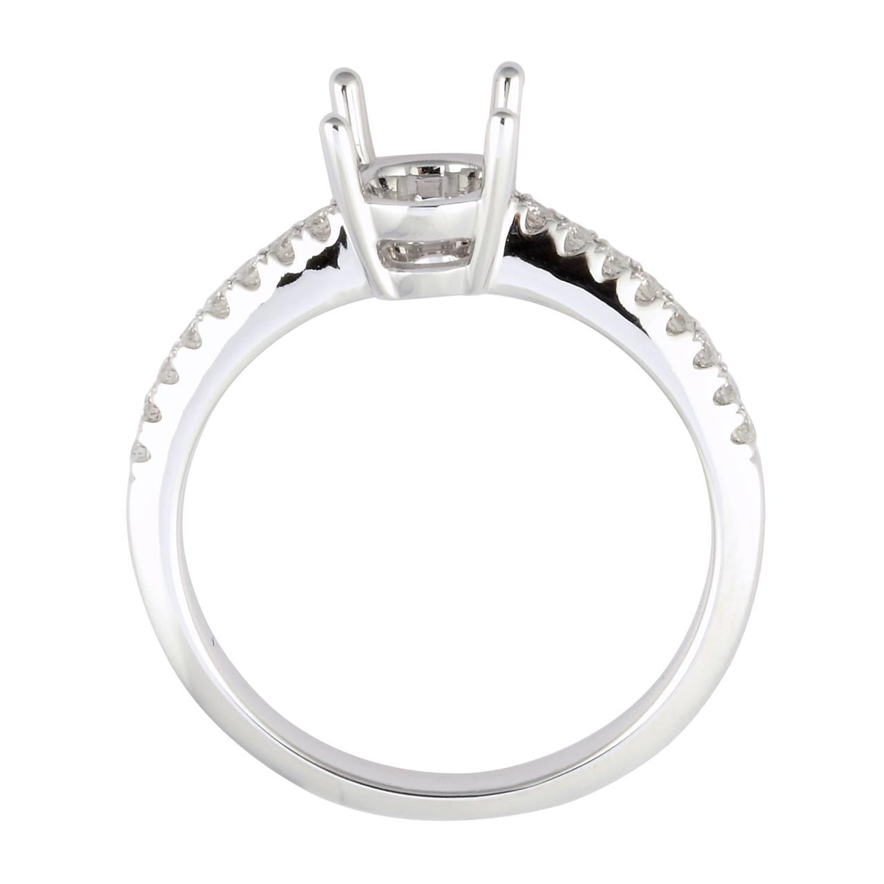 18k White Gold Diamond Engagement Ring - Warwick Jewelers