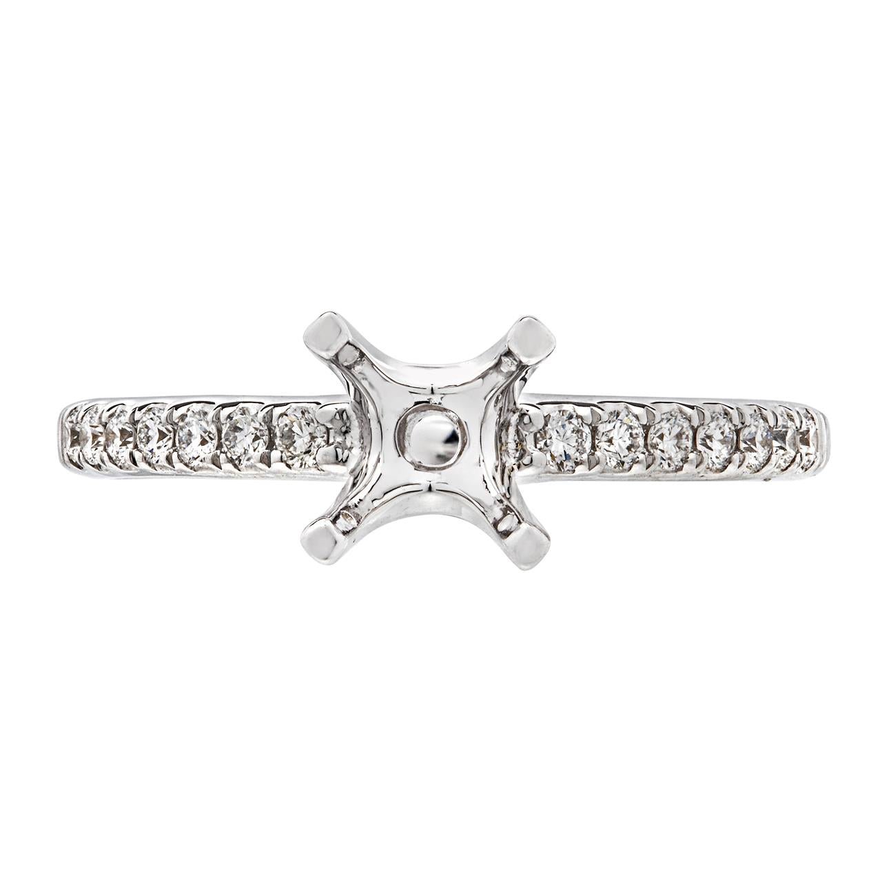 18k White Gold Diamond Engagement Ring - Warwick Jewelers