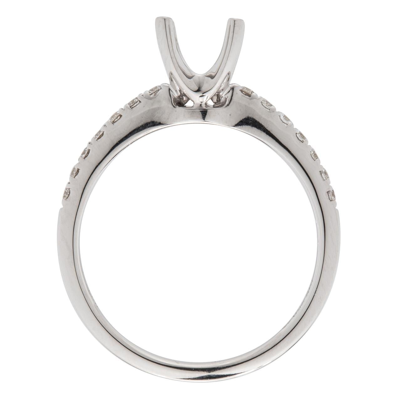 18k White Gold Diamond Engagement Ring - Warwick Jewelers