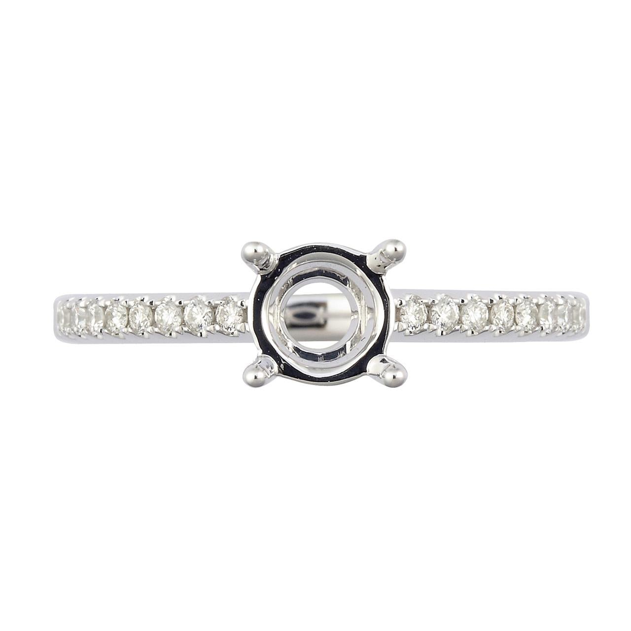 18k White Gold Diamond Engagement Ring - Warwick Jewelers