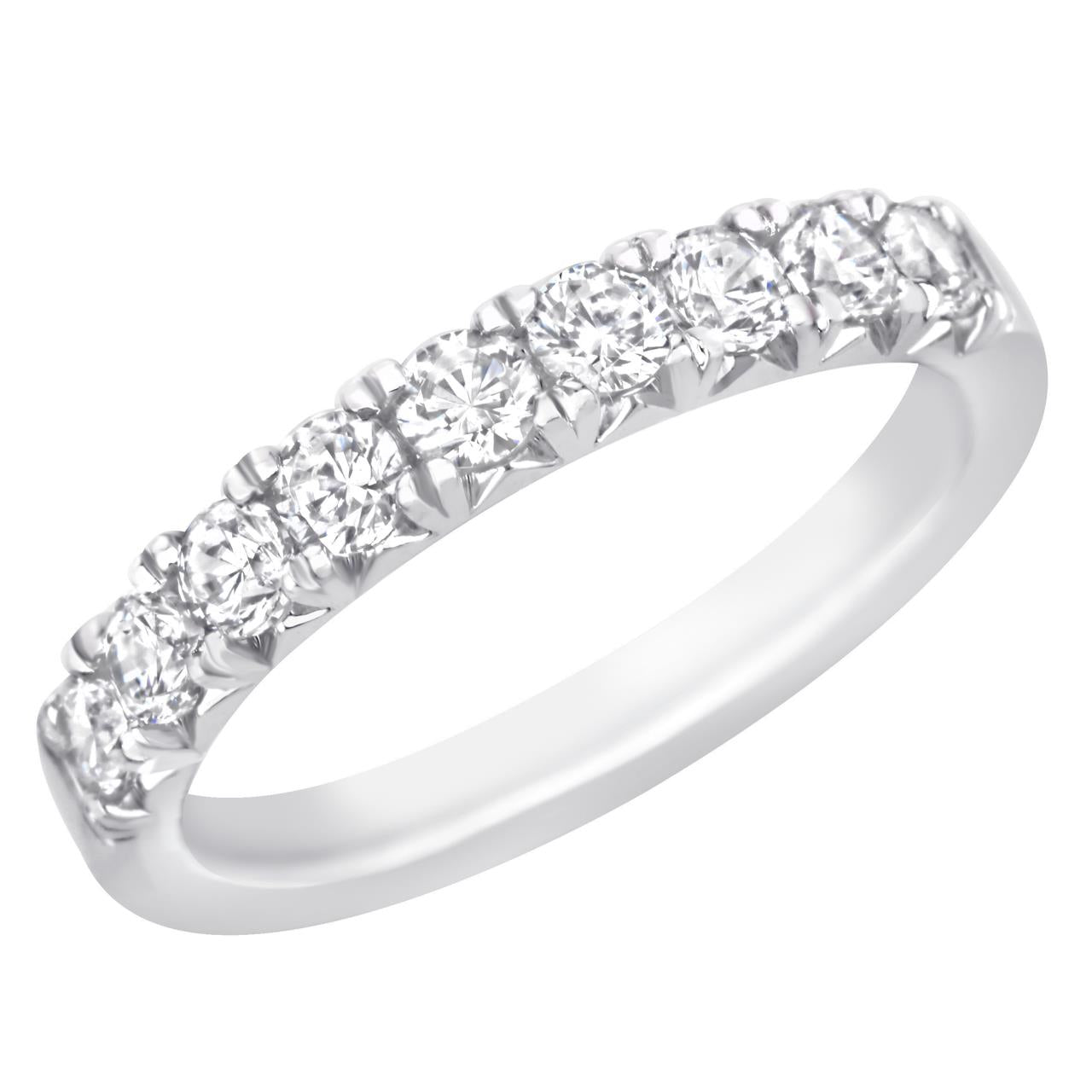 18k White Gold French Cut Wedding Band - Warwick Jewelers