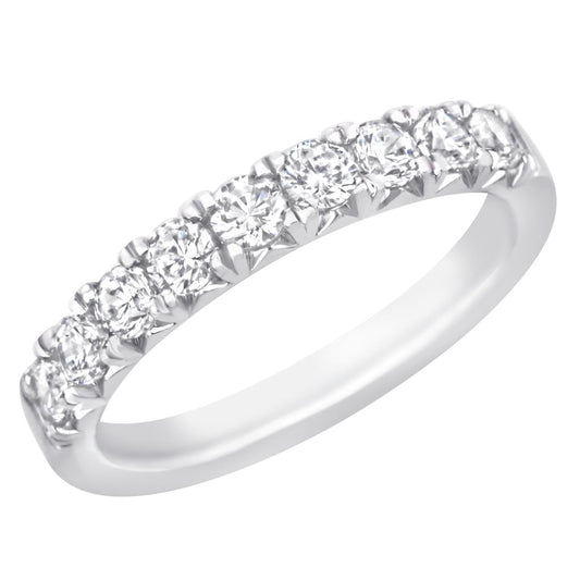 18k White Gold French Cut Wedding Band - Warwick Jewelers