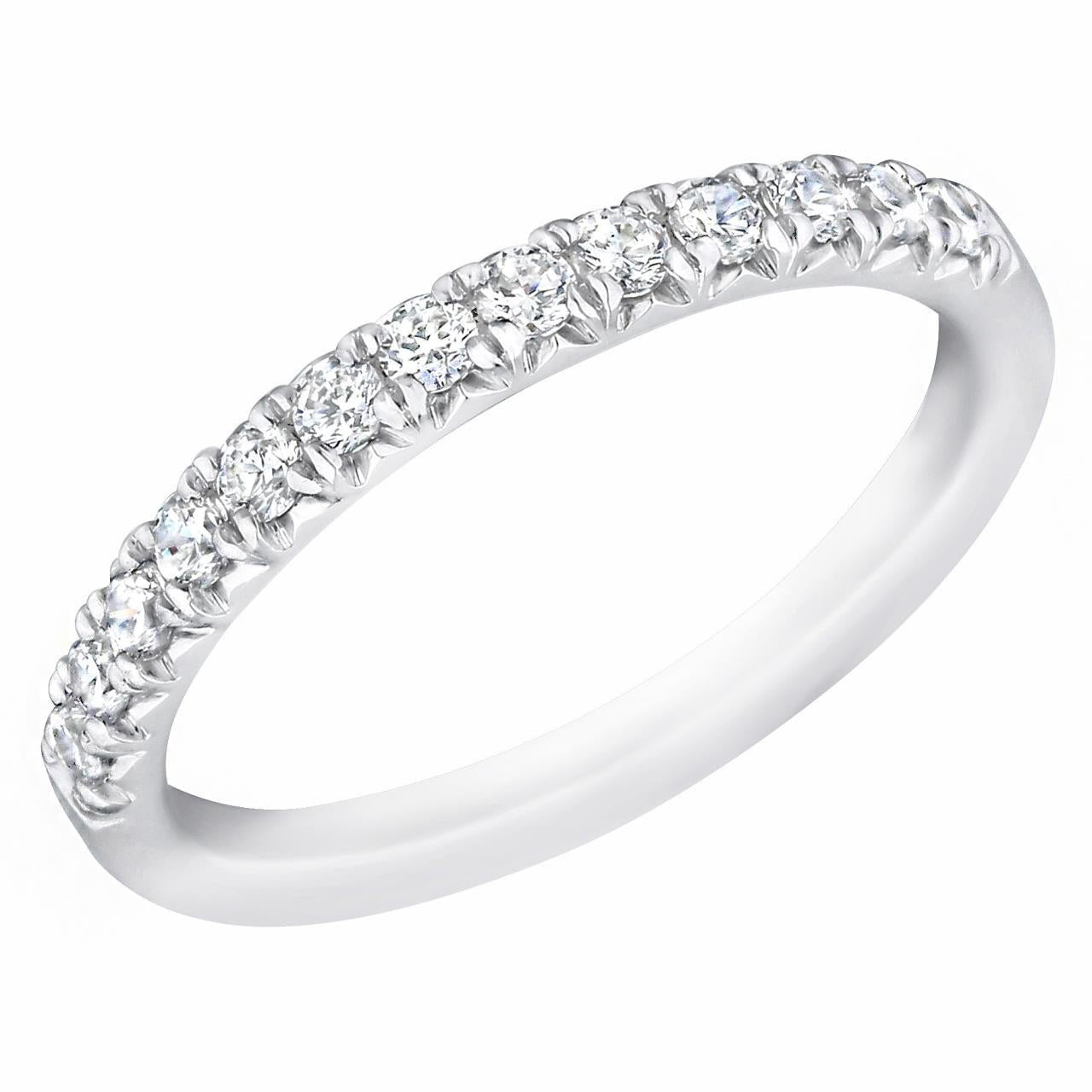 18k White Gold French Cut Wedding Band - Warwick Jewelers