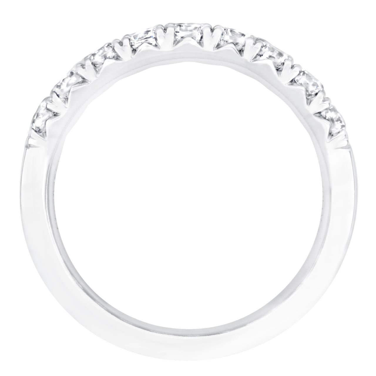 18k White Gold French Cut Wedding Band - Warwick Jewelers