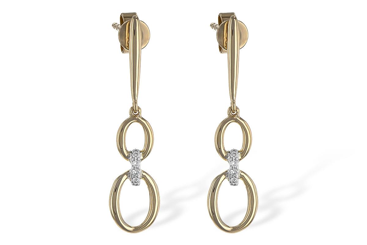 14K Yellow Gold Diamond Drop Earrings