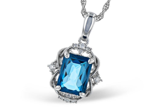 Antique Style London Blue Topaz Necklace - Warwick Jewelers