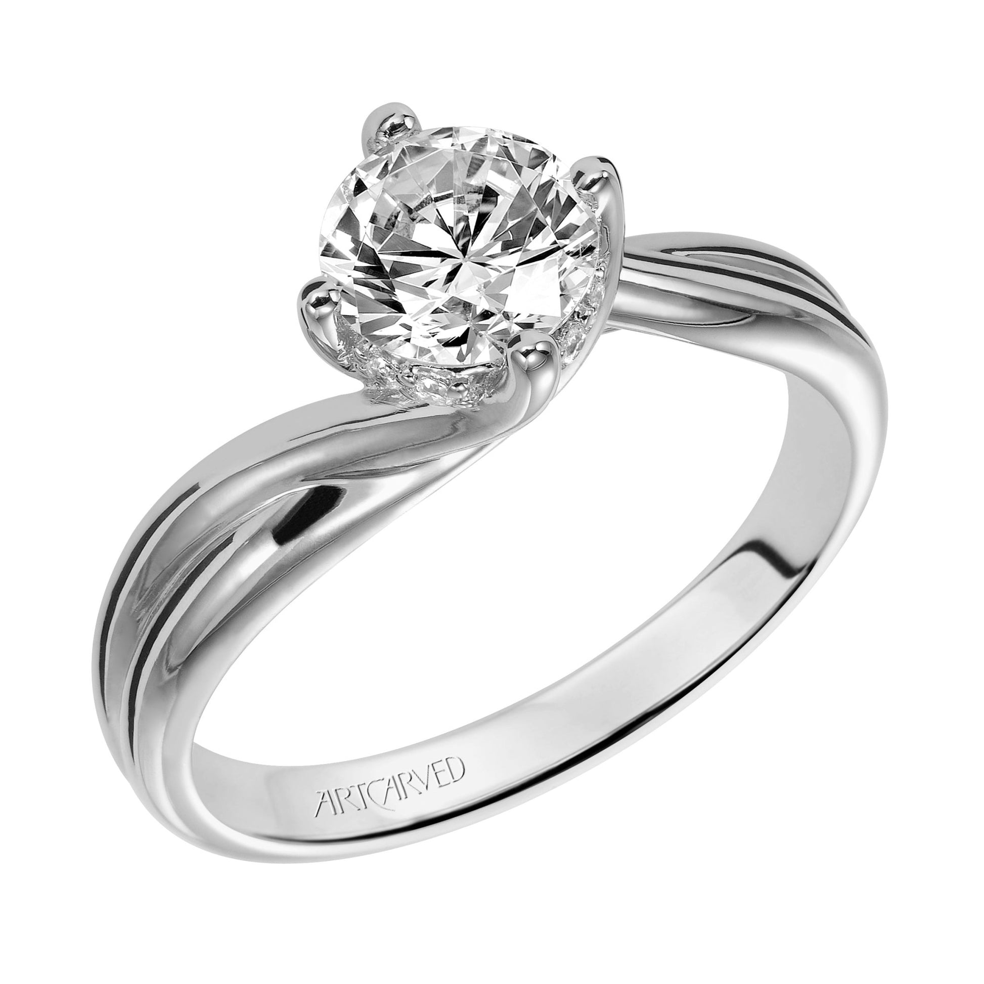 Contemporary Twist Solitaire Engagement Ring - Warwick Jewelers