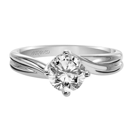 Contemporary Twist Solitaire Engagement Ring - Warwick Jewelers