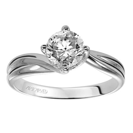 Contemporary Twist Solitaire Engagement Ring - Warwick Jewelers